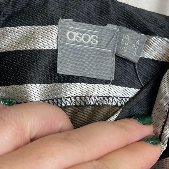 ASOS Gold satin stripe top NWT - Picture 3 of 9